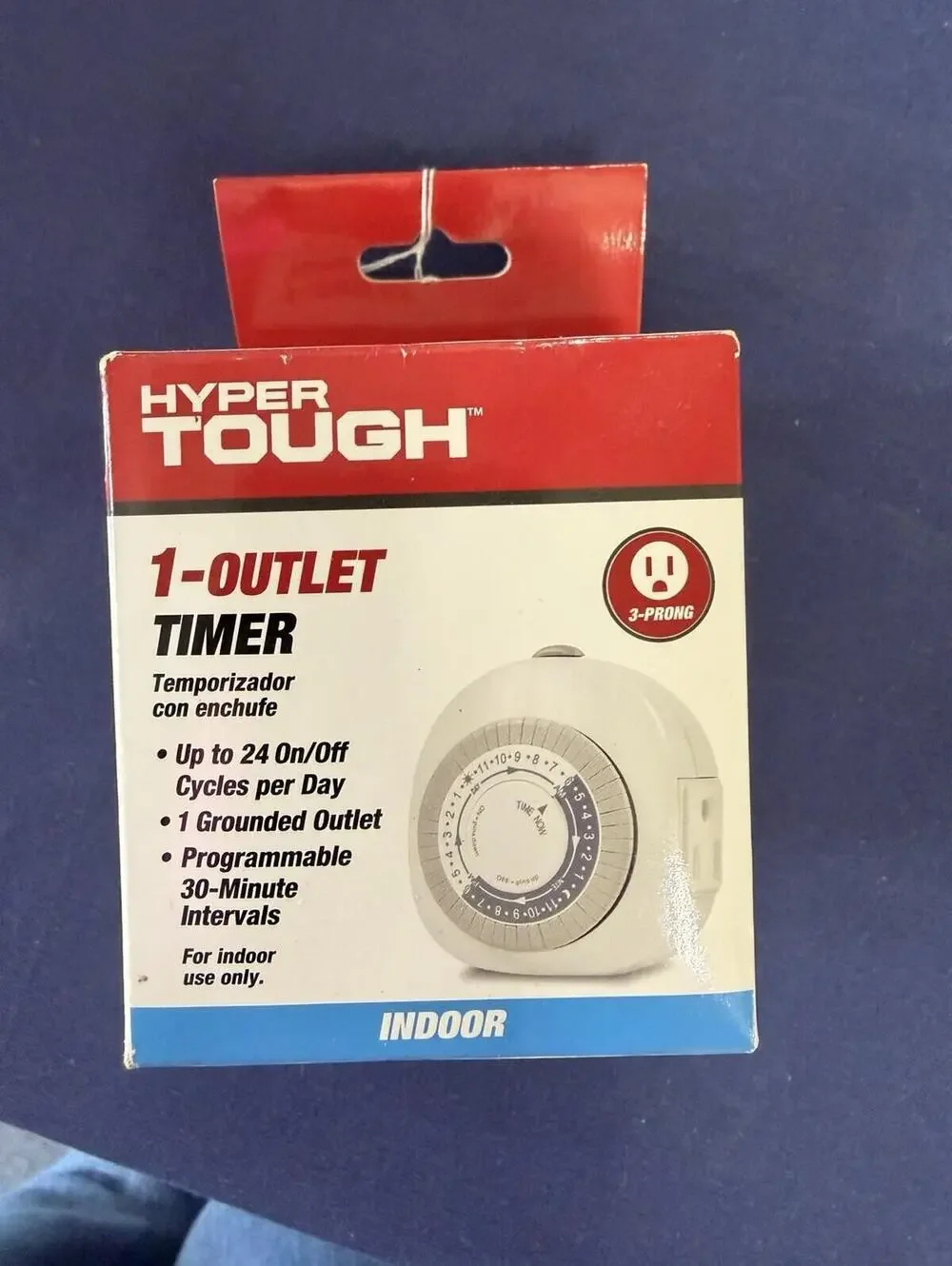 Hyper Tough 1 Outlet Mechanical Indoor Plug In Timer 30 Min Grounded